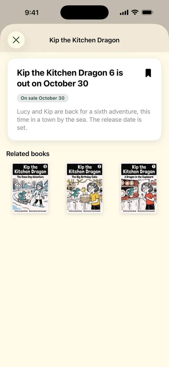 News of a new book coming in a series